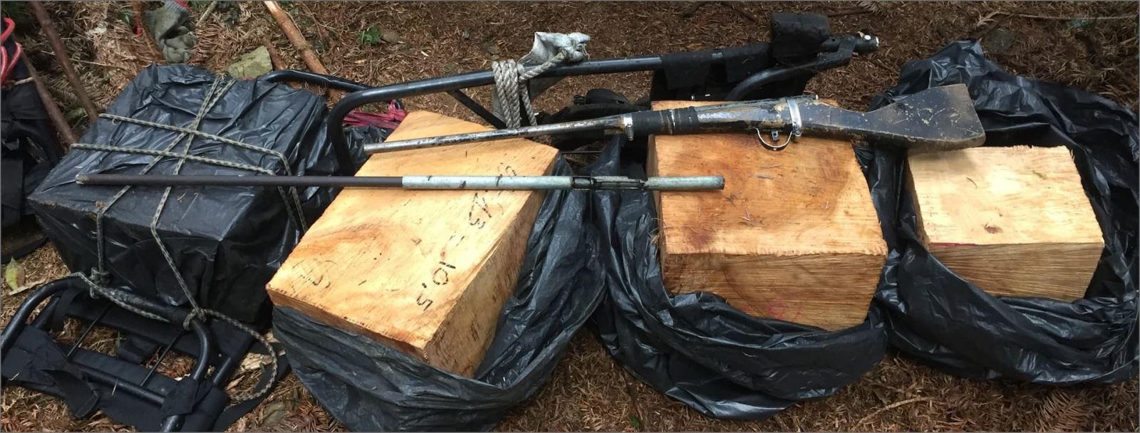 查獲山老鼠犯罪工具及查扣贓物照片